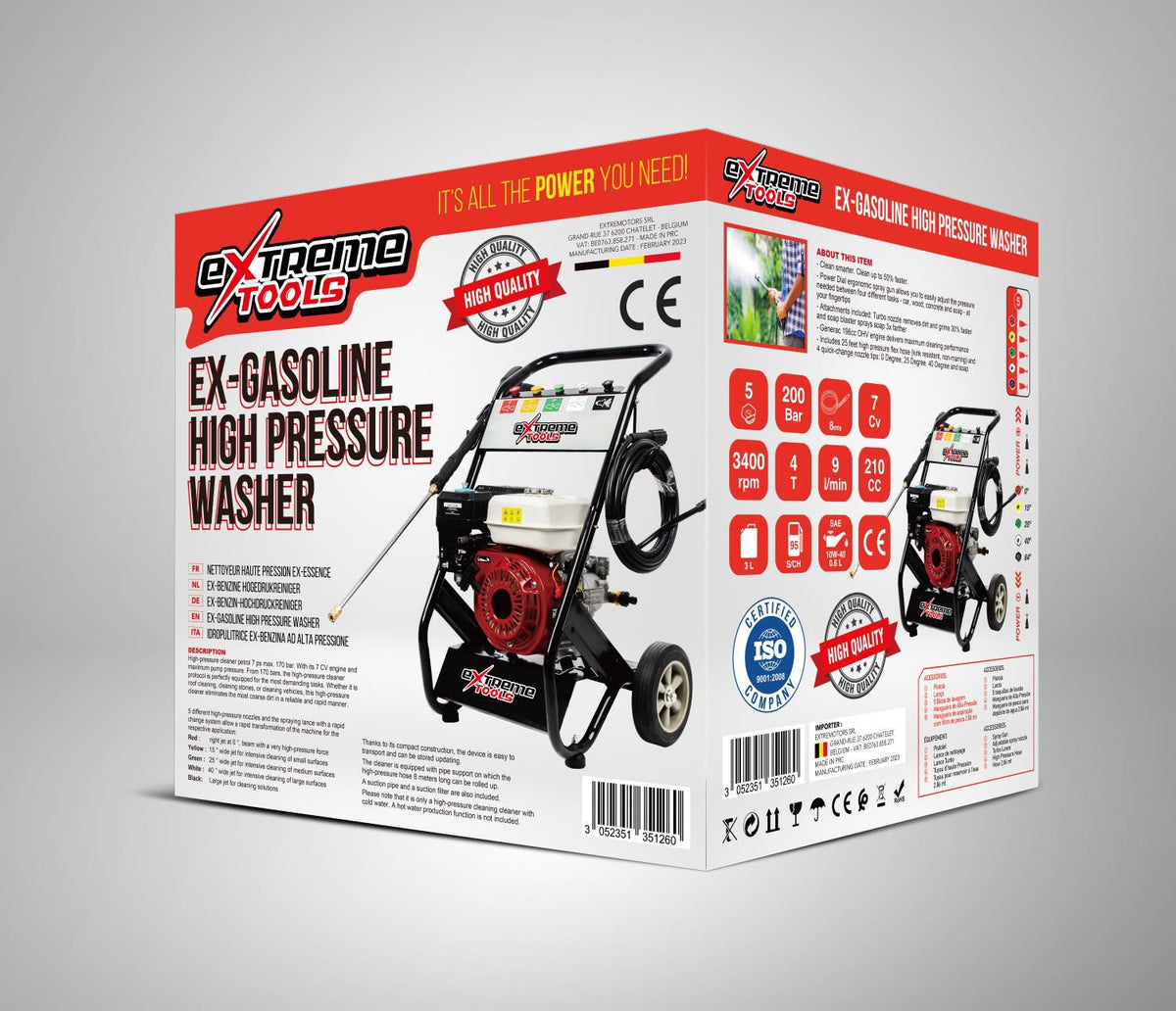 Limpiadora de agua a presión de gasolina Extreme Tools