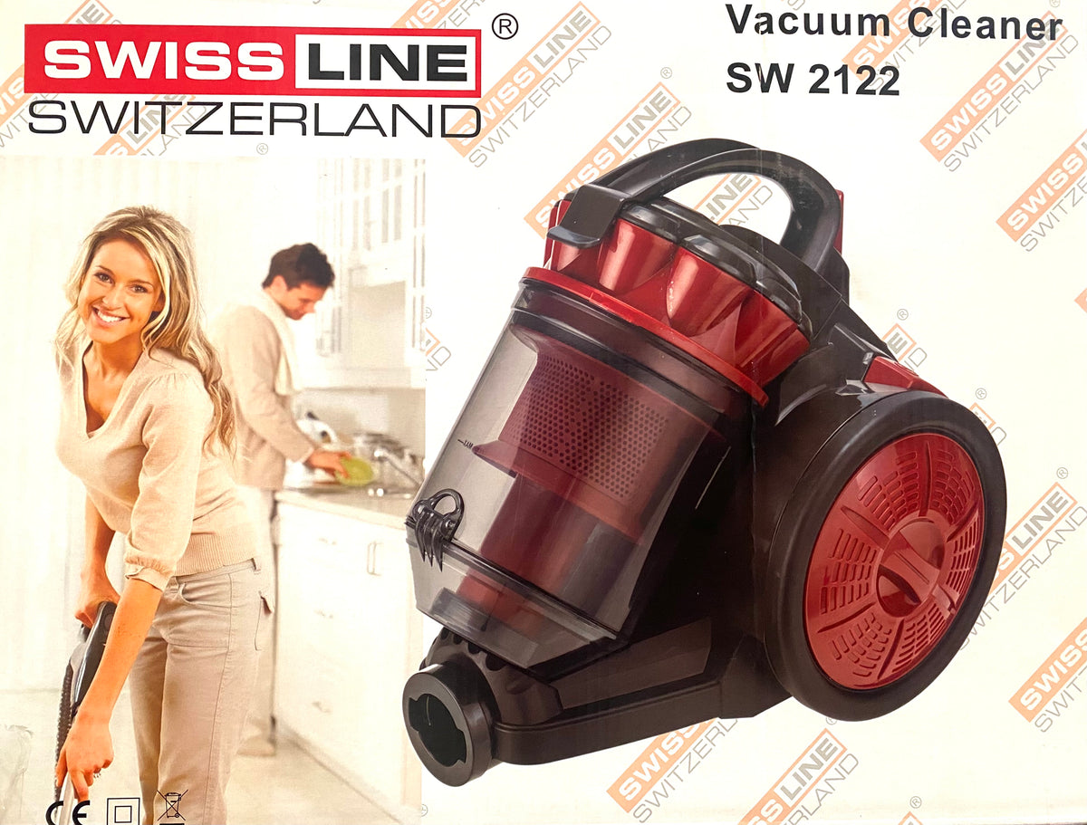 Swiss Line Switzerland Compact XXL - Aspiradora sin bolsa, motor de bajo consumo, 900 W, filtración ciclónica avanzada, depósito de suciedad extragrande de 3 Litros, compacta, kit clásico