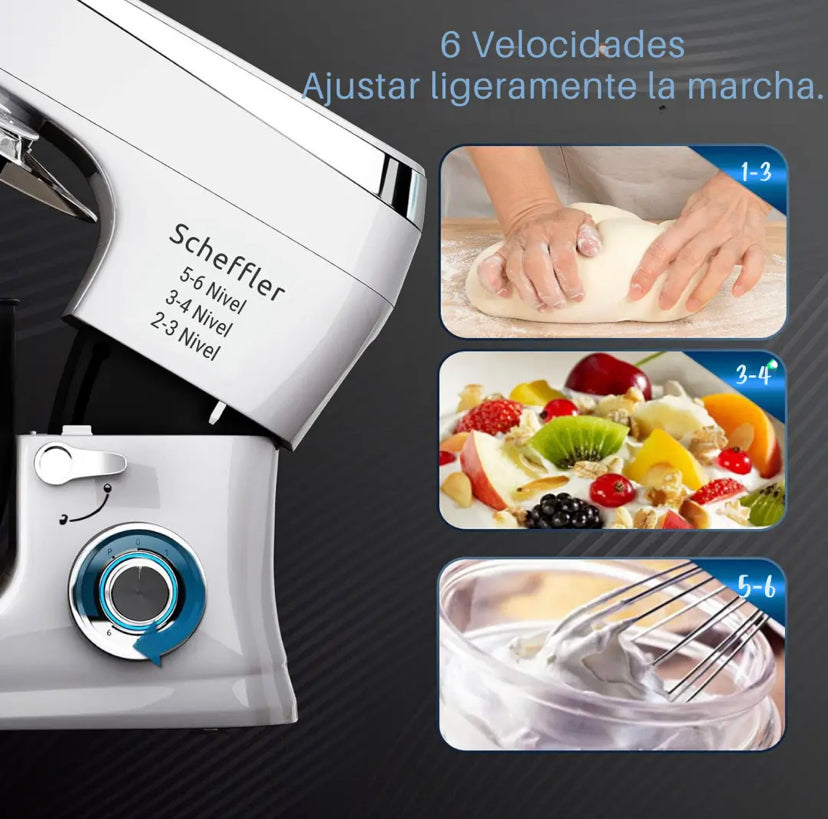 Amasadora Batidora Scheffler 7.5 litros 2000w Amasa, bate y mezcla