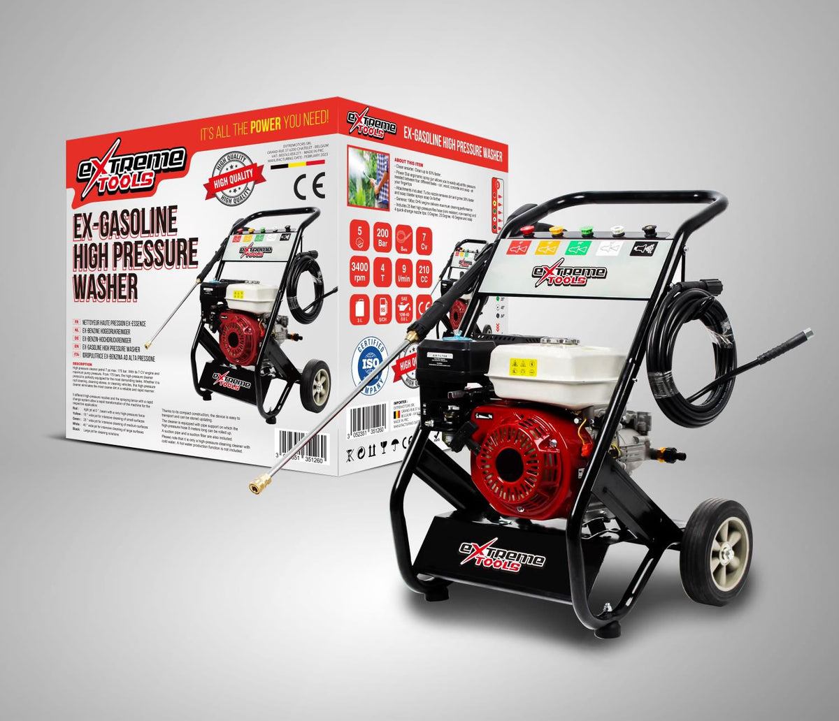 Limpiadora de agua a presión de gasolina Extreme Tools