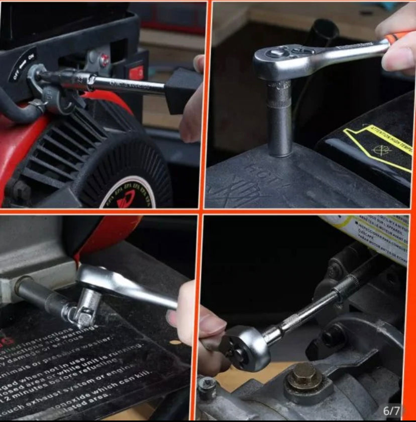 Extreme Tools Juego de herramientas de 108 piezas Vasos para Llaves Carraca, incluye Llave de Trinquete, Ideal para Bricolaje, Reparación o Trabajos Mecánicos