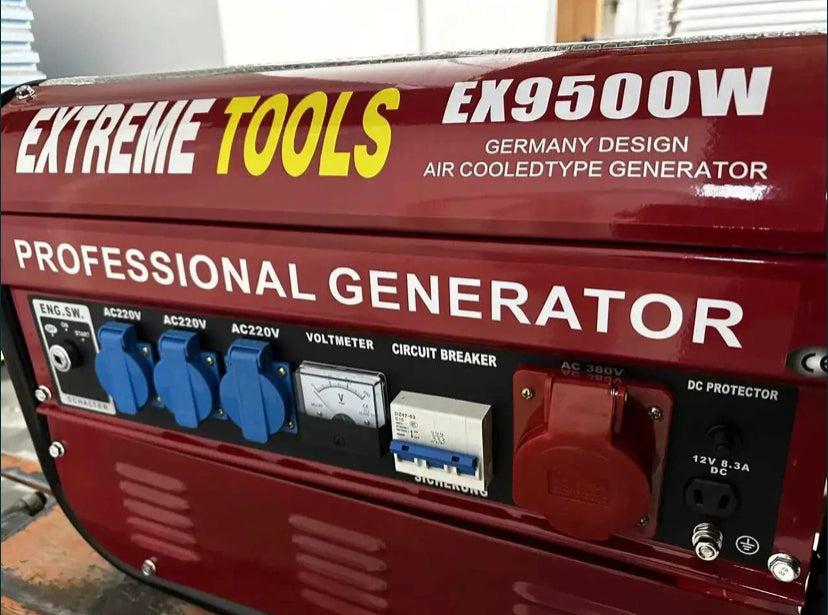 Extreme tools Germany generador eléctrico de gasolina 9500W de potencia motor cuatro tiempos