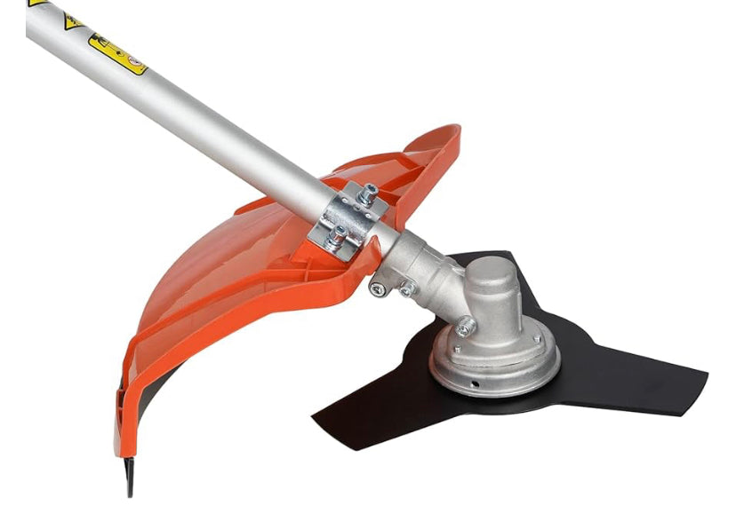 Desbrozadora LINEA HD con motor gasolina 52cc, 3,5cv, 2 accesorios de corte, manillar de agarre doble, arnés y kit de herramientas.