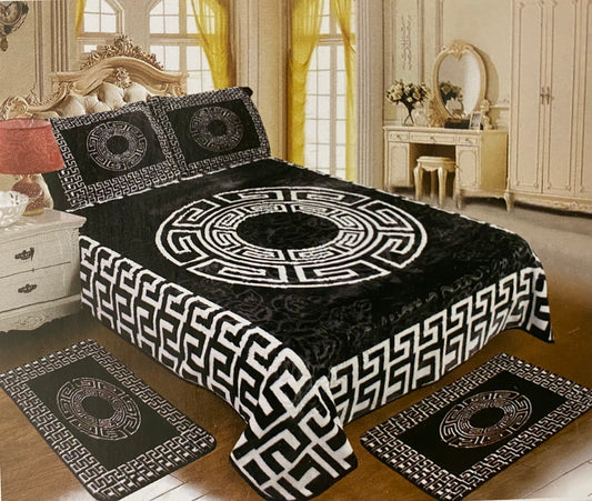 Edredón de 5 piezas para cama matrimonio con dos alfombras incluidas