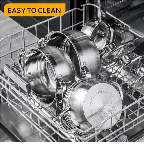 Batería de cocina de 4 Ollas en acero inoxidable para todo tipo de cocina
