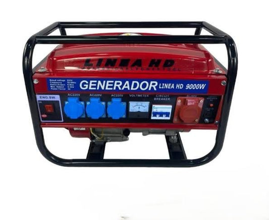 Linea HD Generador Eléctrico de Gasolina 9000W Reales 9,5 CV motot cuarto tiempos trifásico y Monofásico.