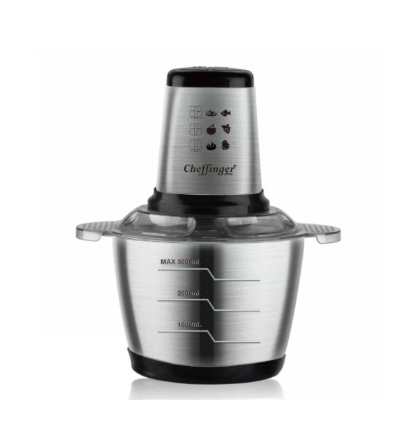Cheffinger Germany Picadora Eléctrica de Carne y Verdura Multifuncional Acero inoxidable 1000 W / 3 Litros 6 chuchillas