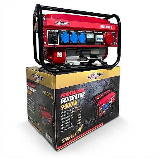 Generador a gasolina Kraft Muller KM-1915 potencia 9500W monofásico trifásico arranque con llave