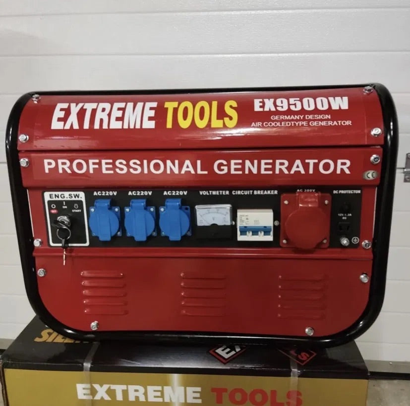 Extreme tools Germany generador eléctrico de gasolina 9500W de potencia motor cuatro tiempos