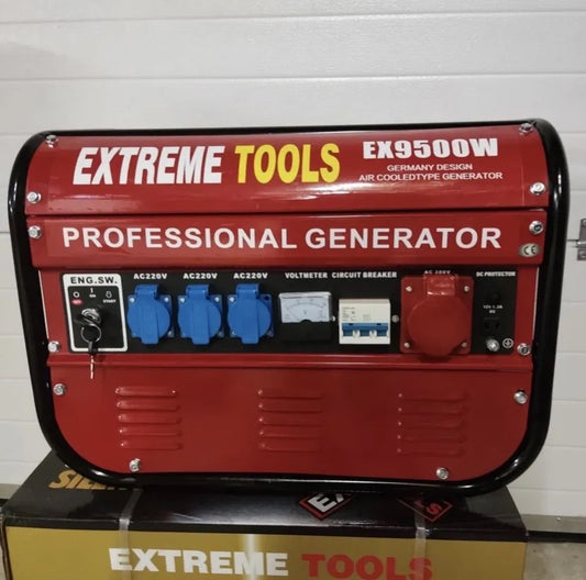 Extreme tools Germany generador eléctrico de gasolina 9500W de potencia motor cuatro tiempos