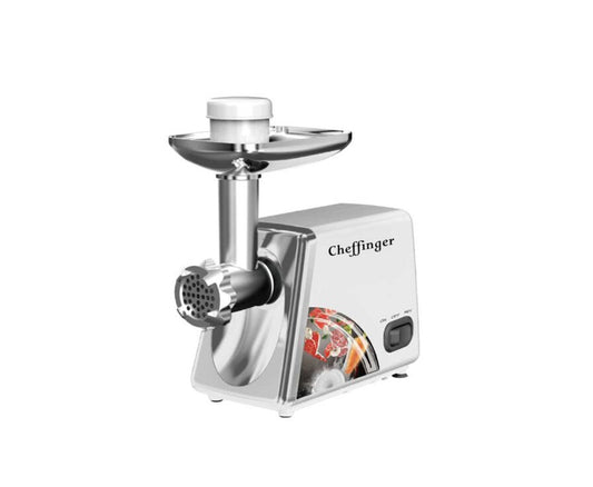 Cheffinger Picadora eléctrica de Carne Multifunción 2500W de potencia Con Embutidora de Chorizos Trituradora de Carne Para Uso Doméstico y Comercial