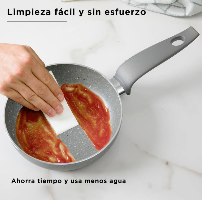 Set de 3  Sarténes de 20 24 y 28cm revestimiento antiadherente a la piedra