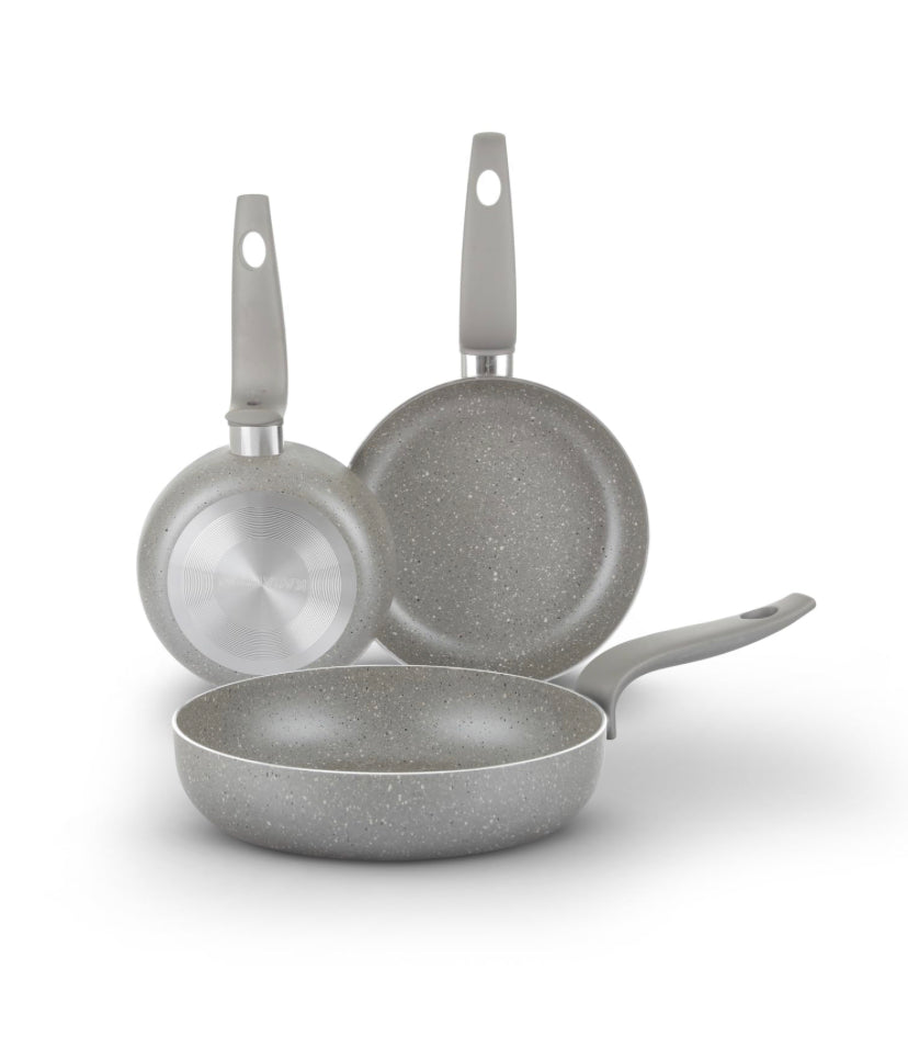 Set de 3  Sarténes de 20 24 y 28cm revestimiento antiadherente a la piedra