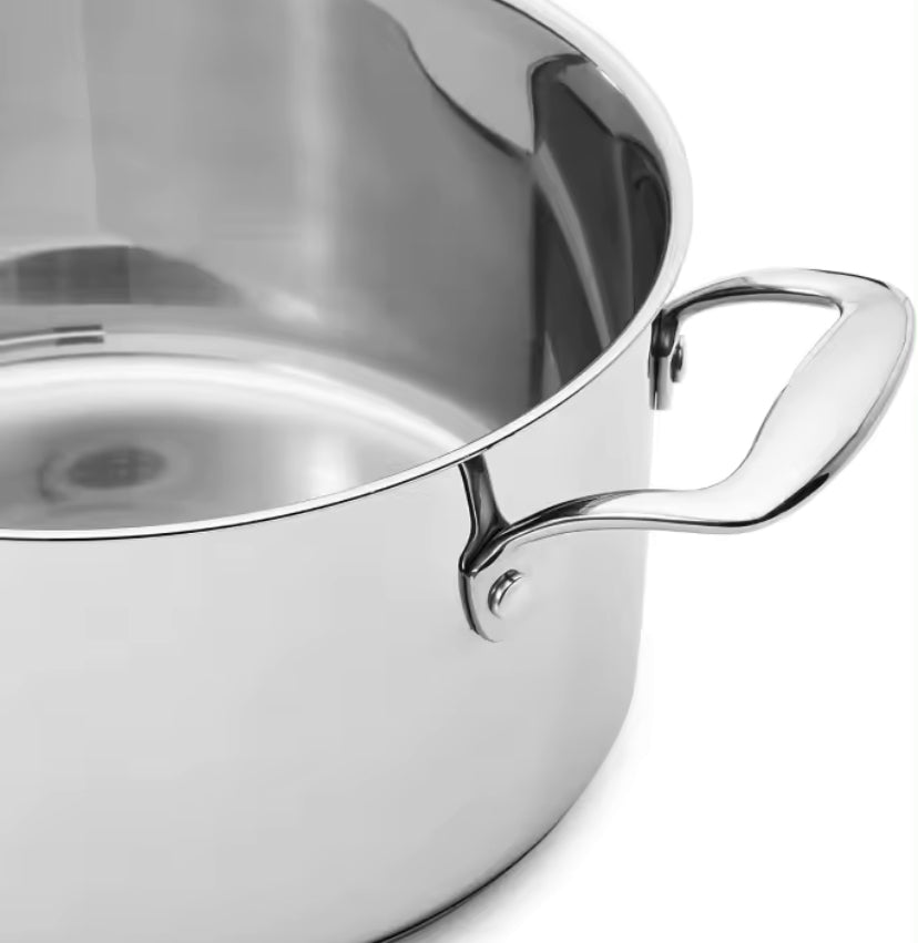 Bateria de cocina de 4 piezas en acero inoxidable con sus tapaderas de cristal apta para todo tipo de cocina