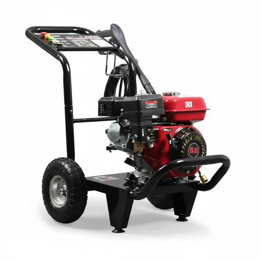Lavadora de Alta Presión a gasolina 3600 PSI caudal 10 L/min , Pistola Rociadora, Varilla de Extensión, 5 Boquillas para Casas, Vehículos, Patios