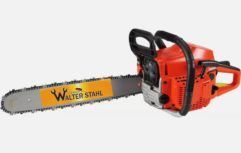 Walter Stahl Germany Motosierra de gasolina, motor 2 tiempos 58cc 3.1cv, espada 20” para tala y poda