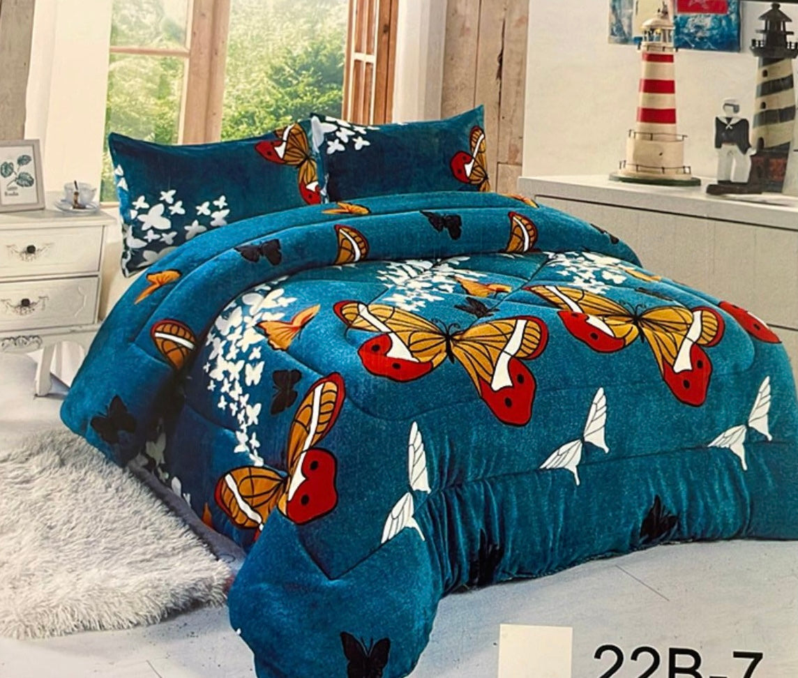 Edredón Invierno Borreguillo con su relleno para todo tipo de cama matrimonio con 2 fundas de almohada disponible en varios colores