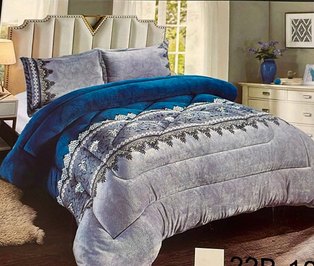 Edredón Invierno Borreguillo con su relleno para todo tipo de cama matrimonio con 2 fundas de almohada disponible en varios colores
