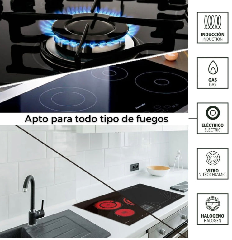 Batería de cocina de 4 Ollas en acero inoxidable para todo tipo de cocina